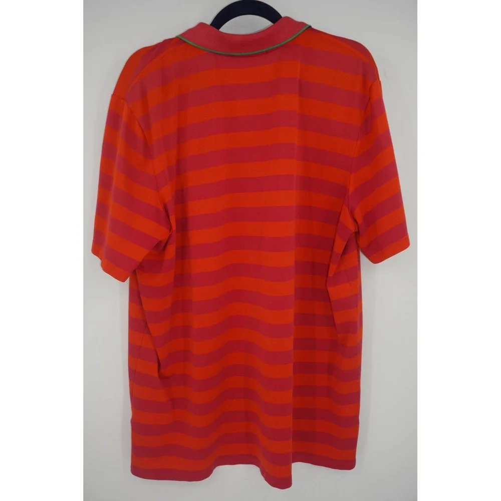 RLX Ralph Lauren Polo Shirt Red Stripe Golf Stretch Performance Men's‎ XL